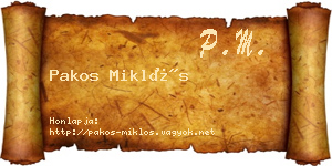 Pakos Miklós névjegykártya